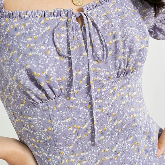 Lavender Ruffle Sleeve Mini Dress XS (J.ING) - Picture 5 of 6